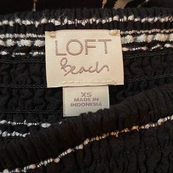 Loft Beach Maxi Coverup Black White Maxi Length Strapless Sleeveless Dress - Picture 6 of 8